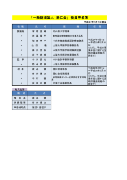 H25年度役員名簿 - 一般財団法人 里仁会