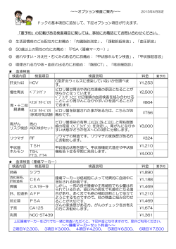 オプション項目 - 共済会櫻井病院