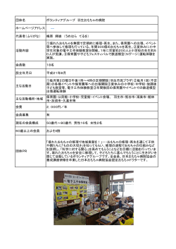 団体名 ボランティアグループ 羽生おもちゃの病院 ホームページアドレス