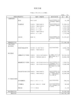 財産目録 - 公益財団法人 船橋市生きがい福祉事業団