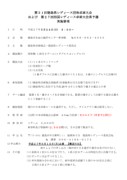 第31回徳島県レディース団体卓球大会 および 第27回