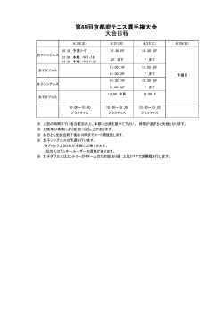 日程表 - 京都府テニス協会