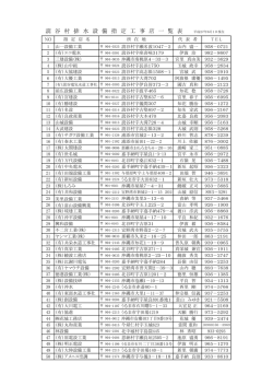 読 谷 村 排 水 設 備 指 定 工 事 店 一 覧 表 平成27年6月1日現在