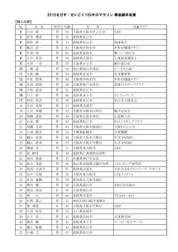 参加選手名簿【個人の部】 - えびす・だいこく100kmマラソン