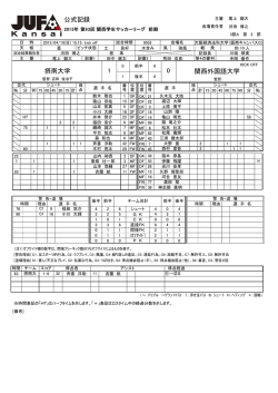 公式記録 摂南大学 関西外国語大学 1 0