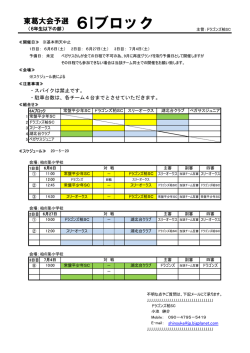 東葛大会6年予選リーグ日程