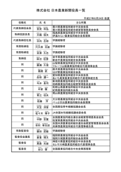 株式会社 日本農業新聞役員一覧