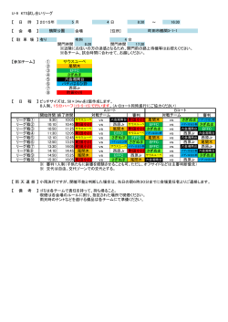 U-9 KTS試し合いリーグ 【 日 時 】2015年 5 月 4 日 8