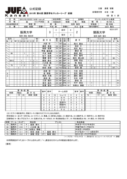 公式記録 阪南大学 関西大学 3 2