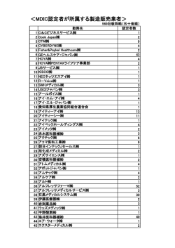 ＜MDIC認定者が所属する製造販売業者＞
