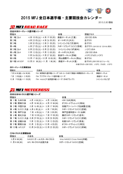 2015 MFJ 全日本選手権・主要競技会カレンダー