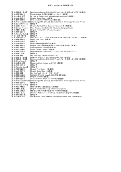 英語Ⅱ 2015年度使用教科書一覧 【商 01/馬場崎 賢太】 『Welcome to