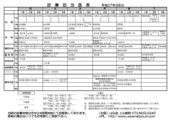 診 療 担 当 医 表 平成27年3月分