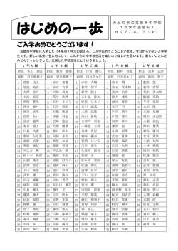 1「祝 入学」