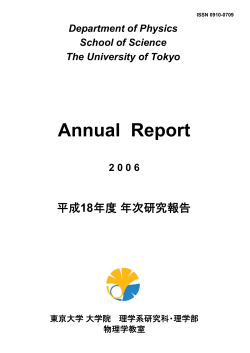 2006年度年次研究報告 - 東京大学理学部物理学科・物理学専攻