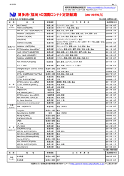 博多港（福岡）の国際コンテナ定期航路
