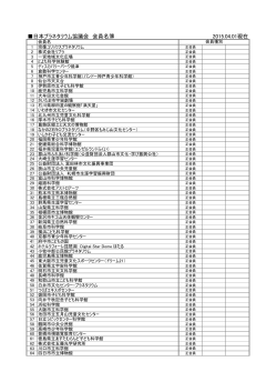 日本プラネタリウム協議会 会員名簿 2015.04.01現在