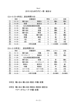 ラグビー祭組合せ56年生