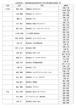 H27 不動産保証協会東京都本部 代議員立候補者一覧