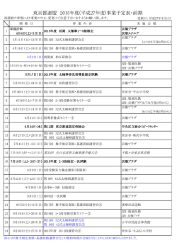 東京都連盟 2015年度(平成27年度)事業予定表・前期