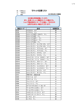 ラケット在庫リスト