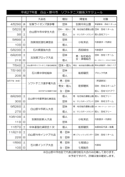 事業計画 - 白山野々市中体連ソフトテニス競技部HP