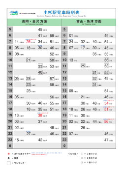 小杉駅発車時刻表 - あいの風とやま鉄道