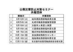 公務災害防止対策セミナー 共催団体
