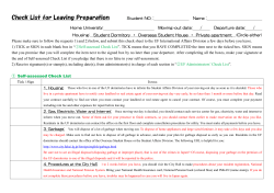Check List for Leaving Preparation Student NO.