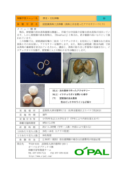 （真珠と貝を使ったアクセサリーづくり）[PDF：164KB] オーパルオプテックス