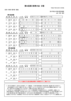 第52回深川春季大会 日程 - 江東区深川学童少年軟式野球連盟