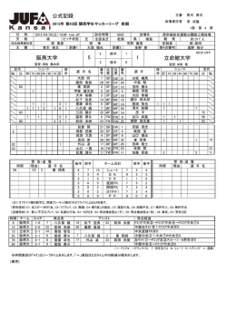 公式記録 阪南大学 立命館大学 5 1