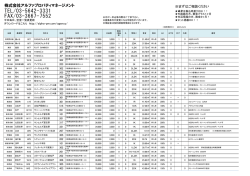 本社 空室一覧表（2015/6/17） - 株式会社アルファ・プロパティマネージメント