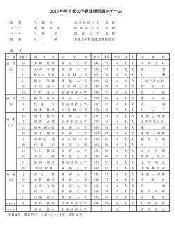 背番号有 - 首都大学野球連盟
