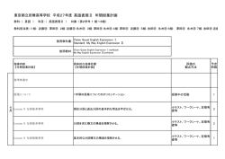東京都立田無高等学校 平成27年度 英語表現Ⅱ 年間授業計画