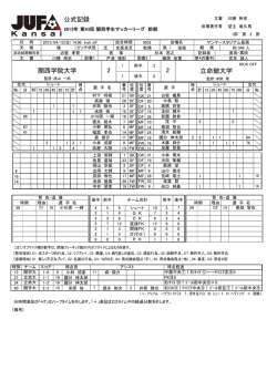 公式記録 関西学院大学 立命館大学 2 2