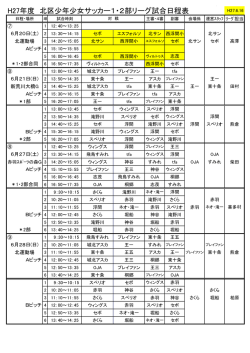 北区リーグ日程表 - 北区サッカー協会