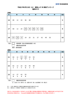 平成27年5月23日（土） 浦和レッズ 対 鹿島アントラーズ 臨時ダイヤ
