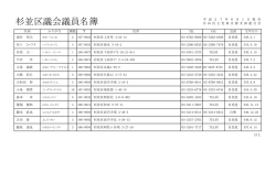 杉並区議会議員名簿20150601
