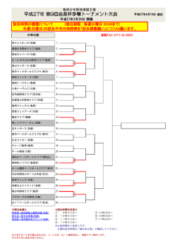 平成27年 第9回会長杯争奪トーナメント大会