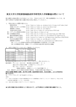 東京大学大学院新領域創成科学研究科入学試験過去問について