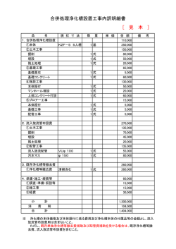 合併処理浄化槽設置工事内訳明細書 [ 見 本 ]