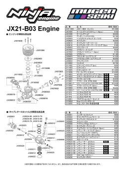 品 番 品 名 価格 (税抜） JX21-B03 JX21－B03 エンジン \41,800