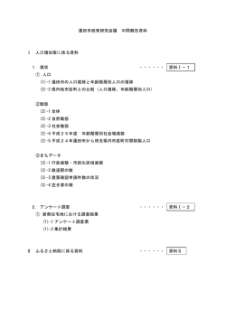 蓮田市政策研究会議 中間報告資料 Ⅰ 人口増加策に係る資料 1．現状