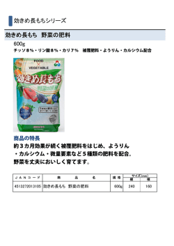 効きめ長もち 野菜の肥料 効きめ長もちシリーズ 600g