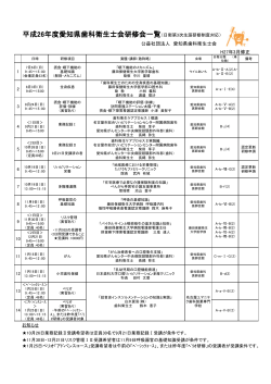 H26年度研修一覧 - 愛知県歯科衛生士会