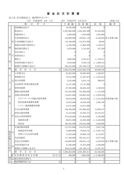 資 金 収 支 計 算 書 - 福利厚生センター Sowel CLUB