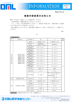検査内容変更のお知らせ [詳細PDF]
