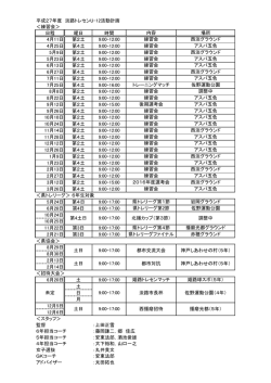 平成27年度 淡路トレセンU-12活動計画 ＜練習会＞ 日程 曜日 時間 4月