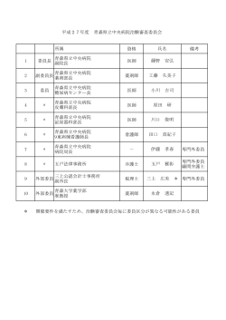 資格 備考 1 委員長 医師 2 副委員長 薬剤師 3 委員 医師 4 〃 医師 5